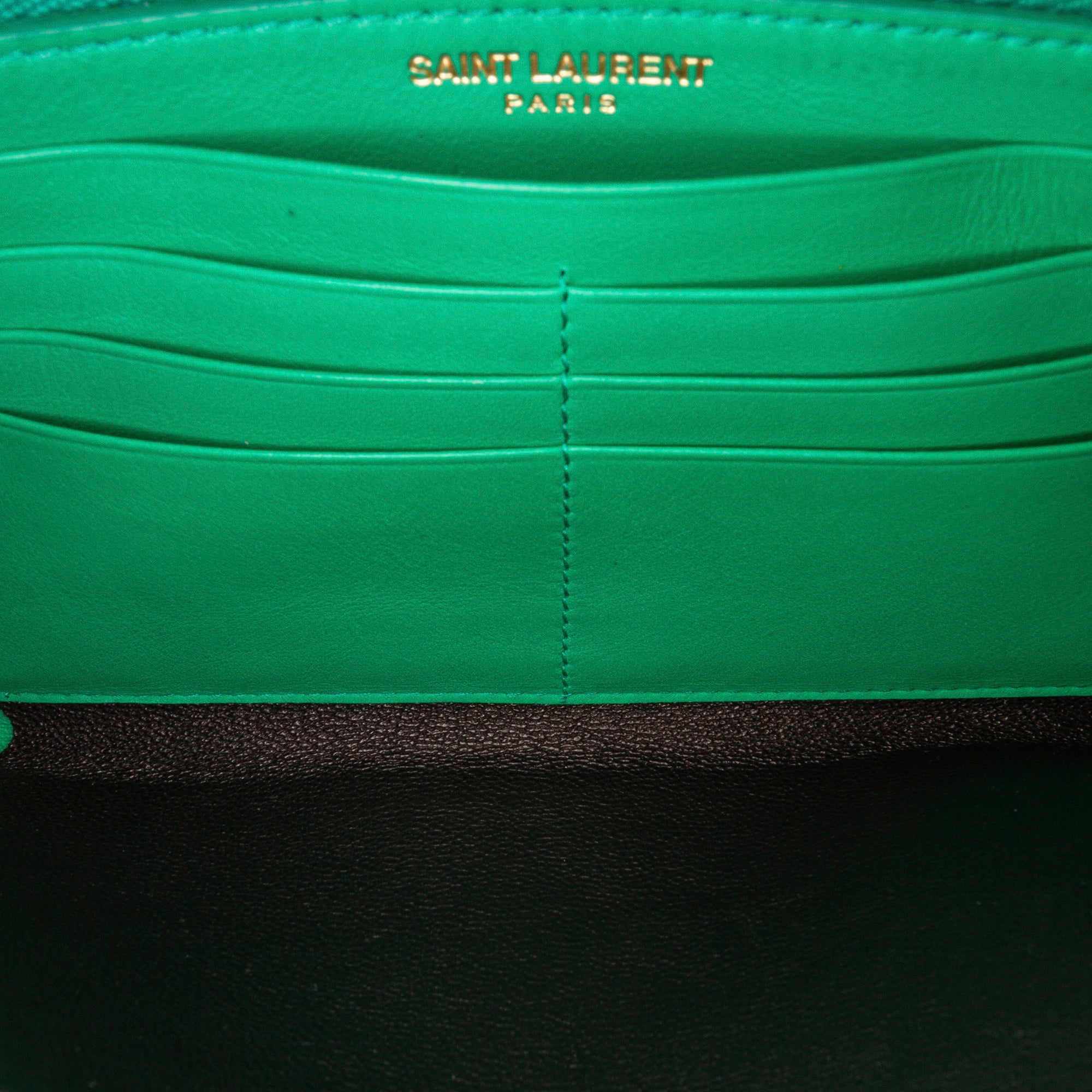 Saint Laurent | Pre-Owned Y Line Long Wallet | Green