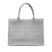 Dior | Pre-Owned Medium Cannage Embroidered Book Tote - I | Gray