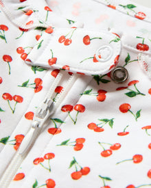 Baby onesie with a pattern on a white background