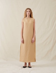 Womens | The Fluid Cape Dress In Wave Stripe | Copper