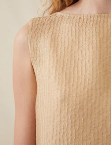 Womens | The Fluid Cape Dress In Wave Stripe | Copper