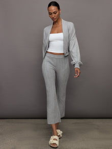 Theo The Label | Pallas Rib Knit Bootcut Pant | Heather Grey