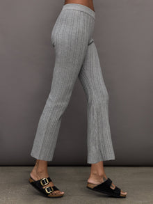 Pallas Rib Knit Bootcut Pant | Heather Grey