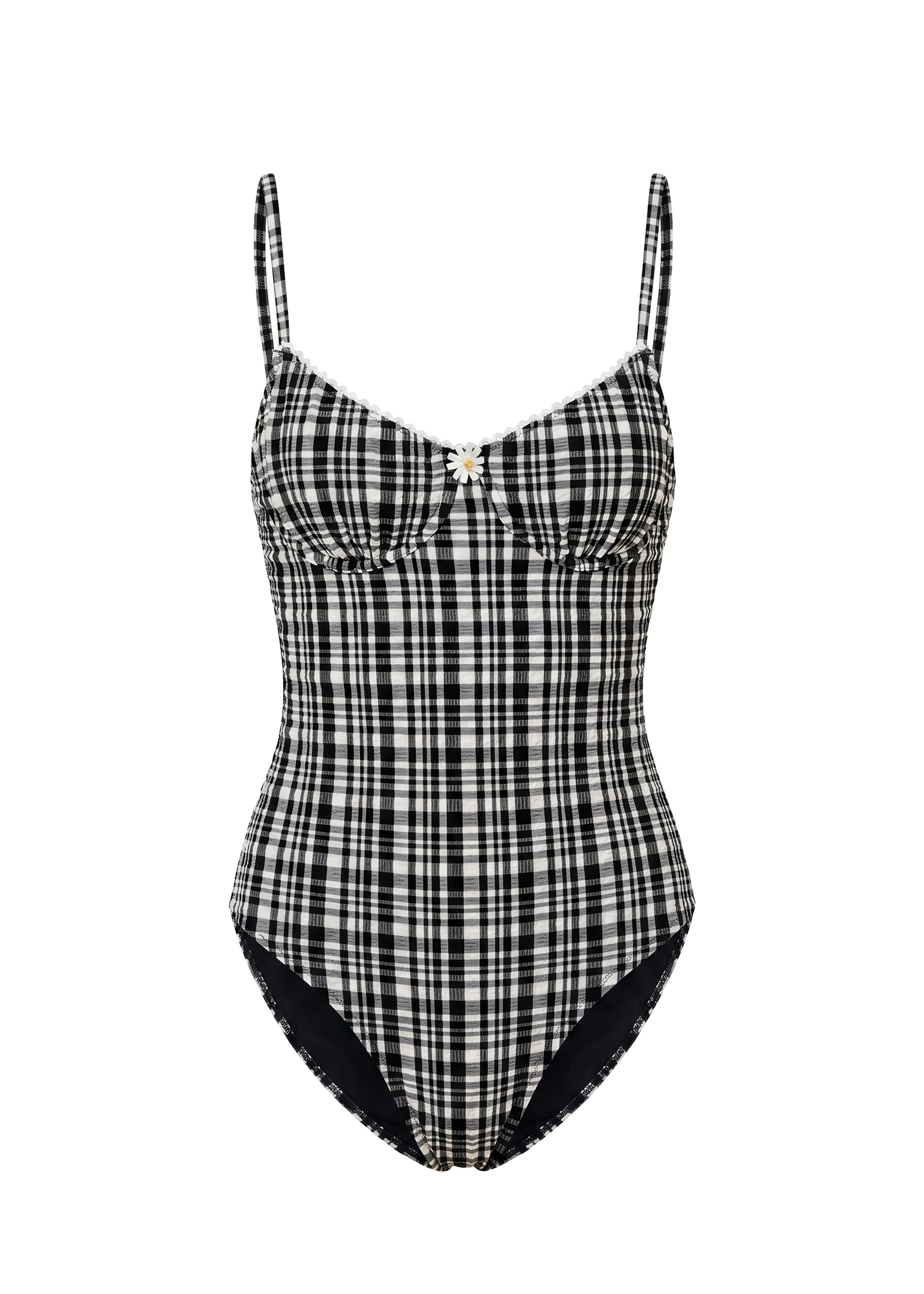 Womens | Taylor One Piece Puckered Plaid | Noir
