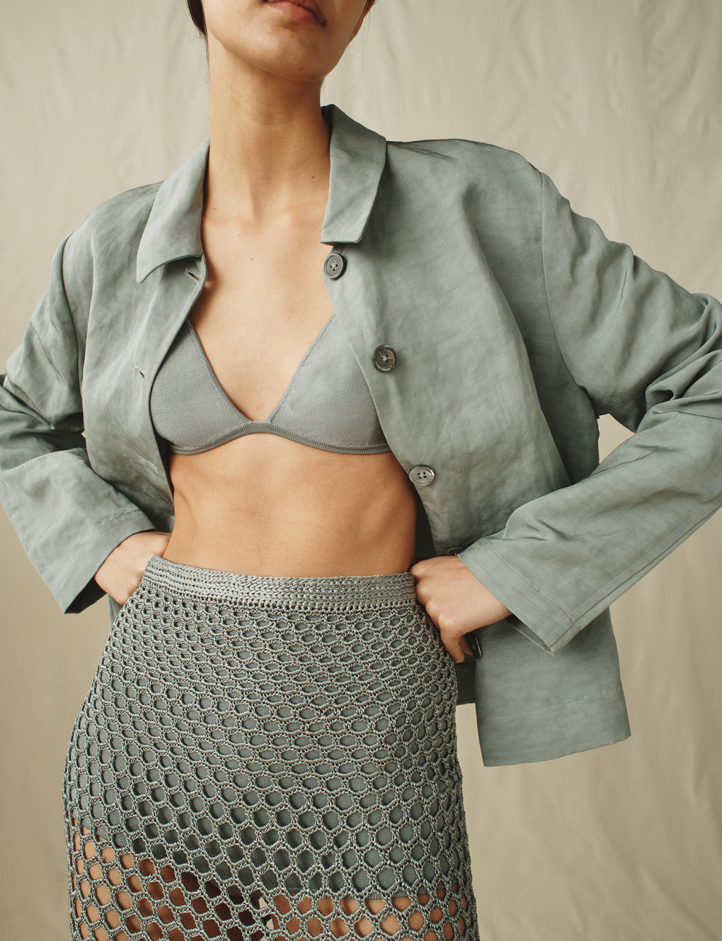 Womens | The Knit Bra | Steel