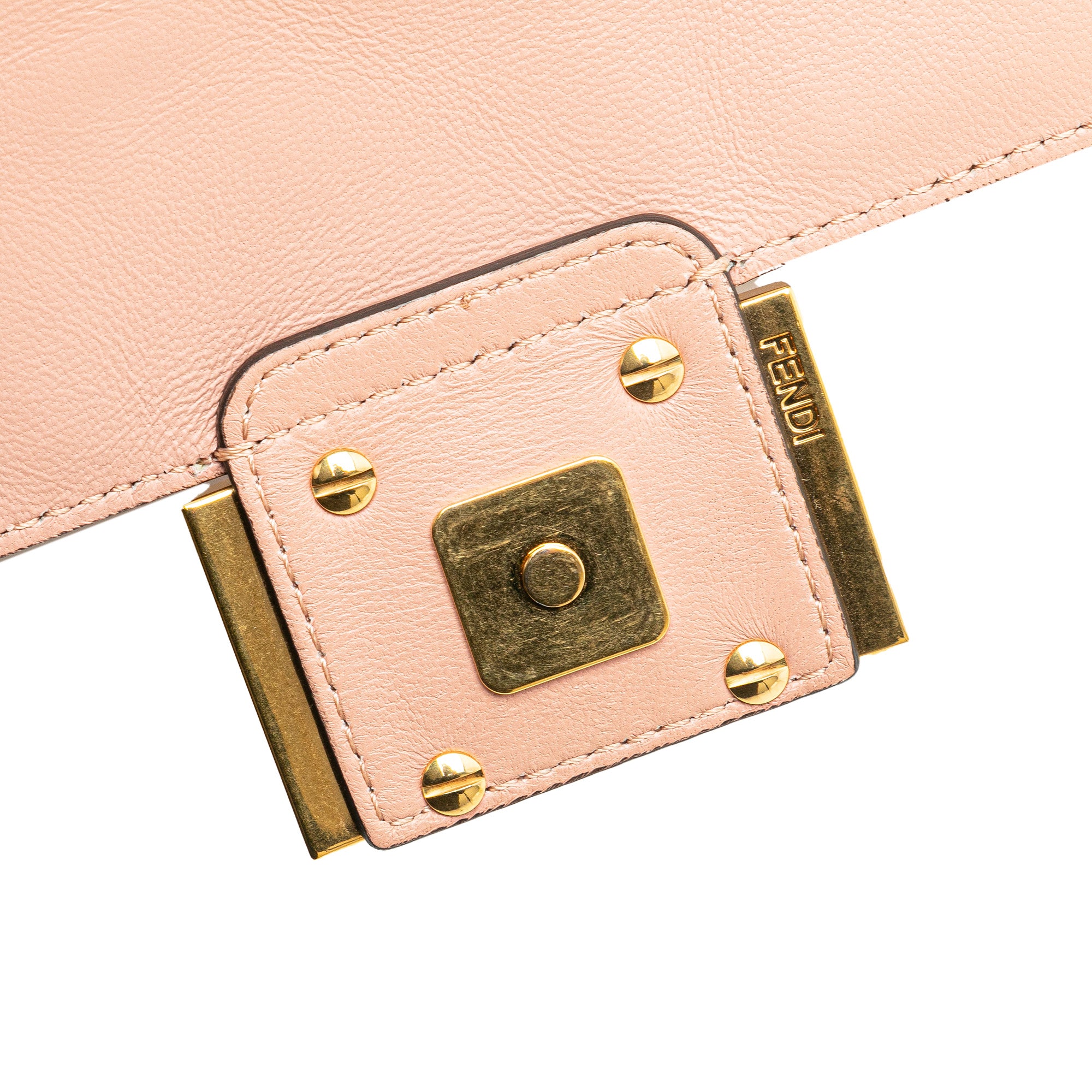 Fendi | Pre-Owned Mini Zucca Embossed Leather Baguette Satchel | Pink/Light Pink