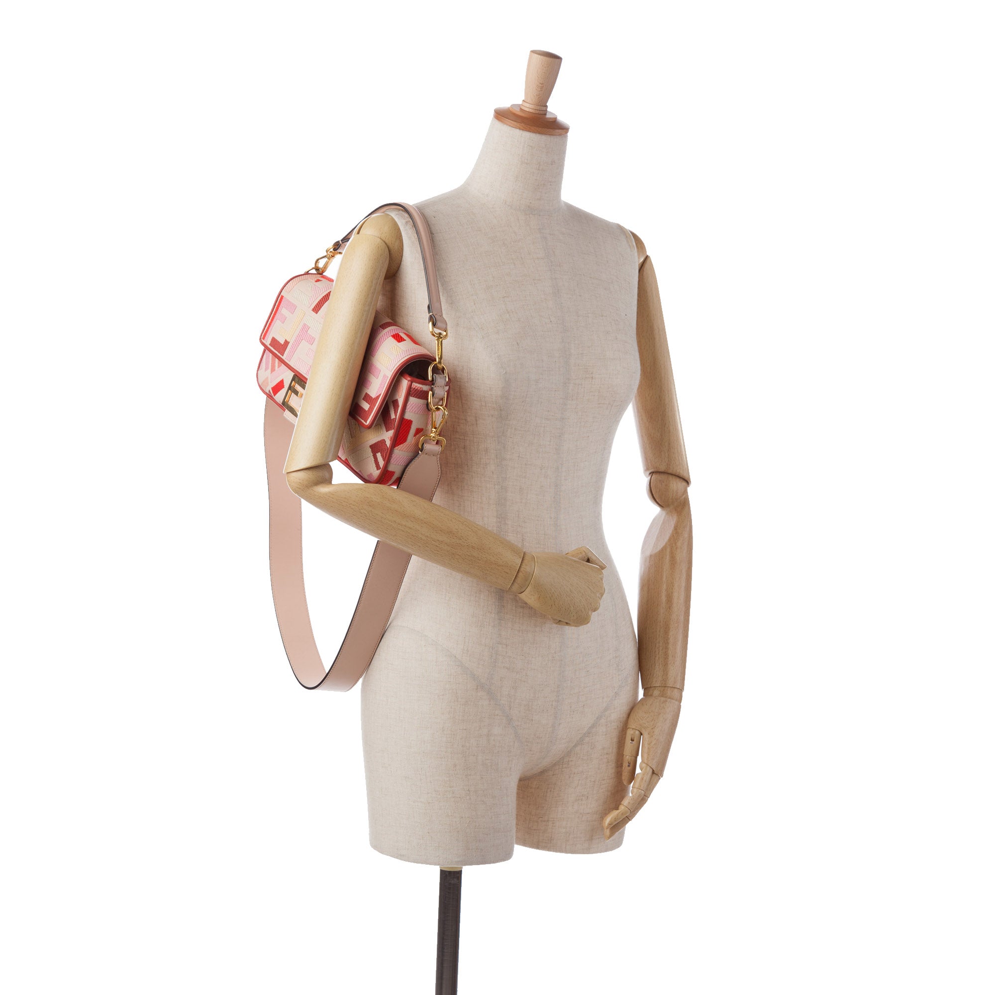 Fendi | Pre-Owned Zucca Embroidered Baguette Satchel | Pink