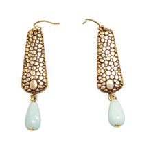 Fendi | Pre-Owned Gold Plated Turquoise French Hook Earrings | Gold
