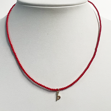 Friendship Initial Necklace | 10K Yellow Gold | Red