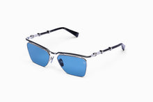 Womens | Triomphe - II Sunglass | Silver - Black Enamel - Crystal Black Havana | Blue
