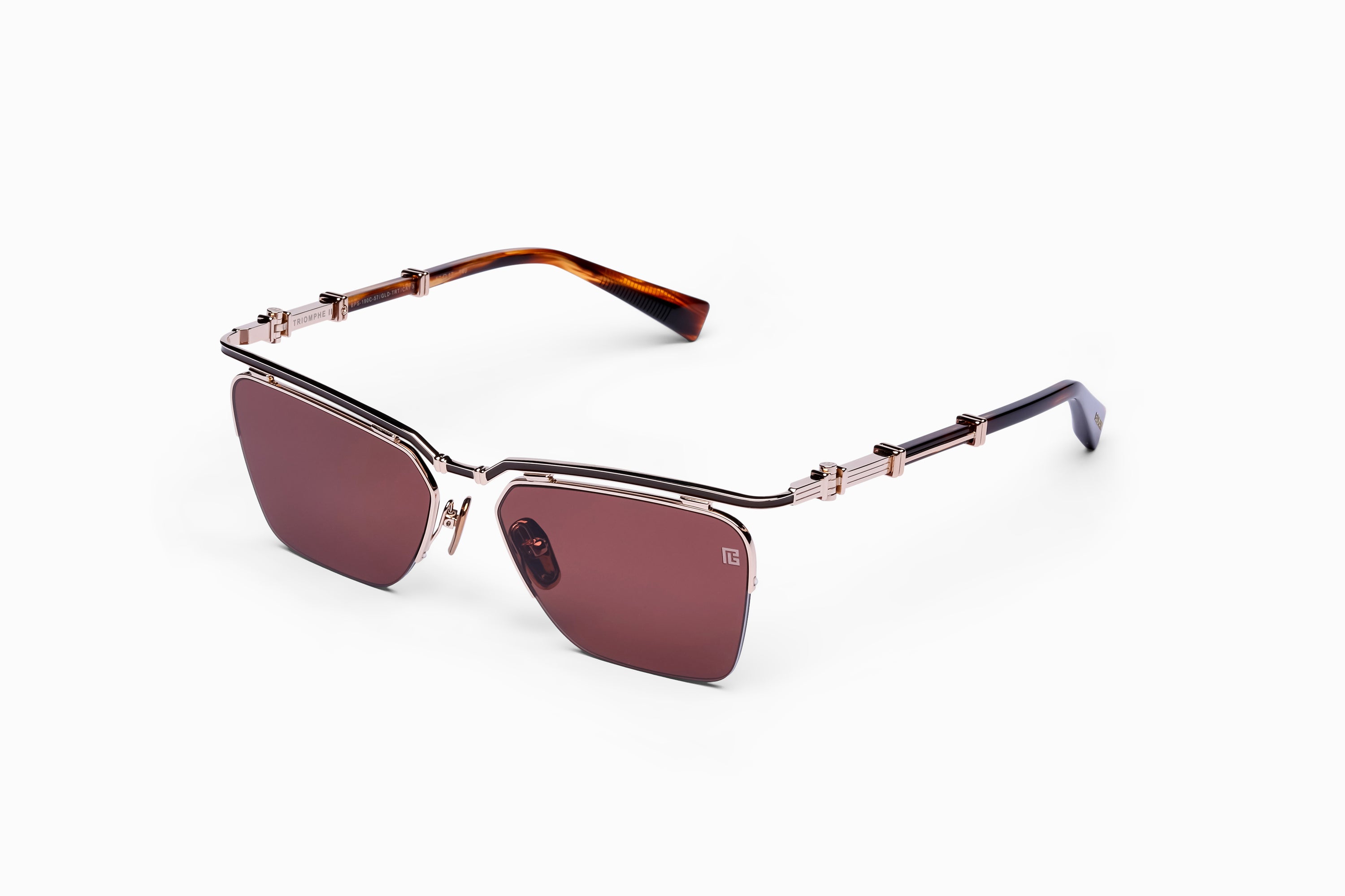 Womens | Triomphe - II Sunglass | Gold - Dark Brown Enamel - Brown Swirl | Dark Brown