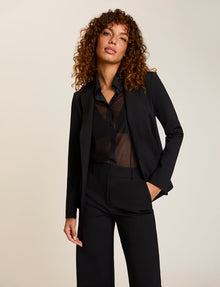 Chic Mesh Button Down Shirt::Black::