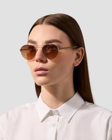 The Round | Gold | Brown Gradient Lenses