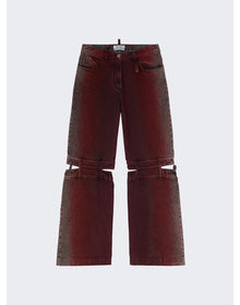 The Attico | Women | Cutout Mid Rise Jeans | Red x Purple