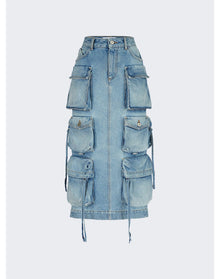 The Attico | Women | Denim Midi Skirt | Sku Blue