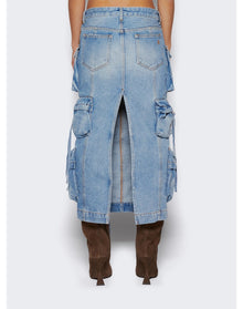 The Attico | Women | Denim Midi Skirt | Sku Blue