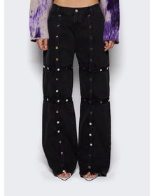 The Attico | Women | Embroidered Jeans | Black