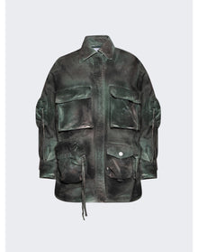 The Attico | Women | Fern Short Coat | Stained Green Camouflage