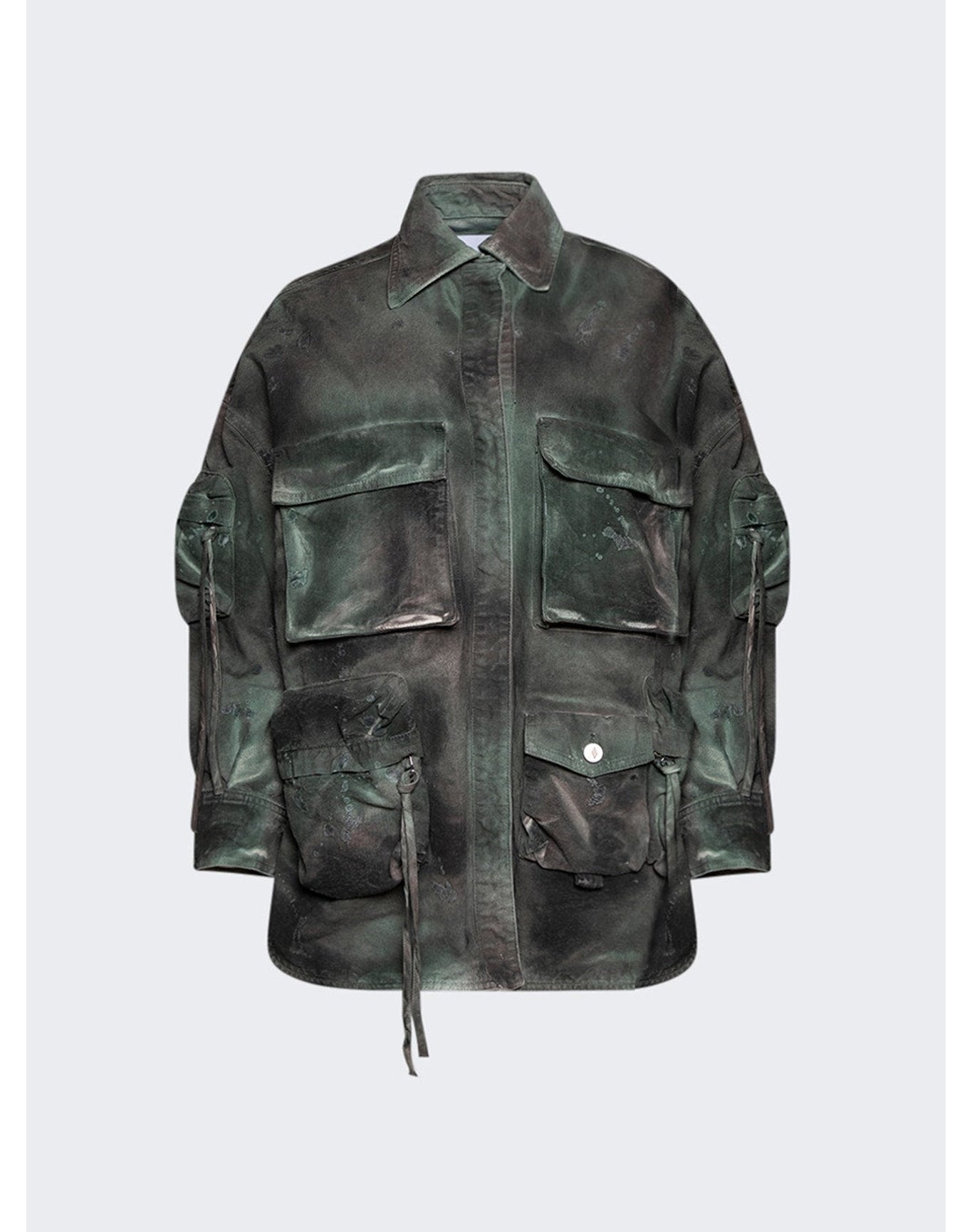 The Attico | Women | Fern Short Coat | Stained Green Camouflage