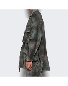 The Attico | Women | Fern Short Coat | Stained Green Camouflage