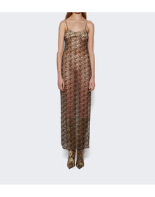 The Attico | Women | Long Dress | Champagne x Black