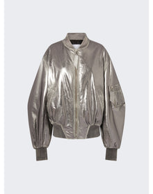 The Attico | Women | Metallic Bomber Jacket | Silver