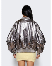 The Attico | Women | Metallic Bomber Jacket | Silver