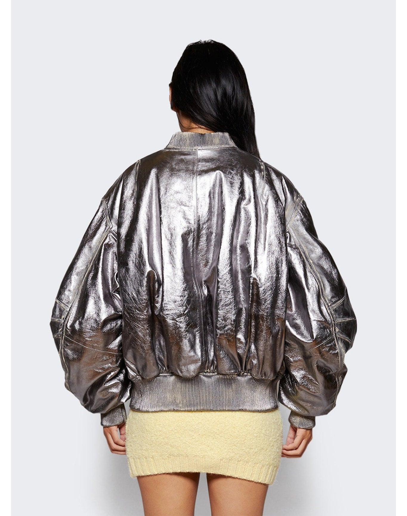 The Attico | Women | Metallic Bomber Jacket | Silver
