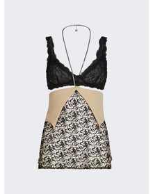 The Attico | Women | Tulle Top With Embroidery | Champagne x Black
