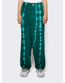 The Elder Statesman | Men | Grid Cord Work Pant | White x Pine Green