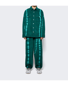 The Elder Statesman | Men | Grid Cord Work Pant | White x Pine Green