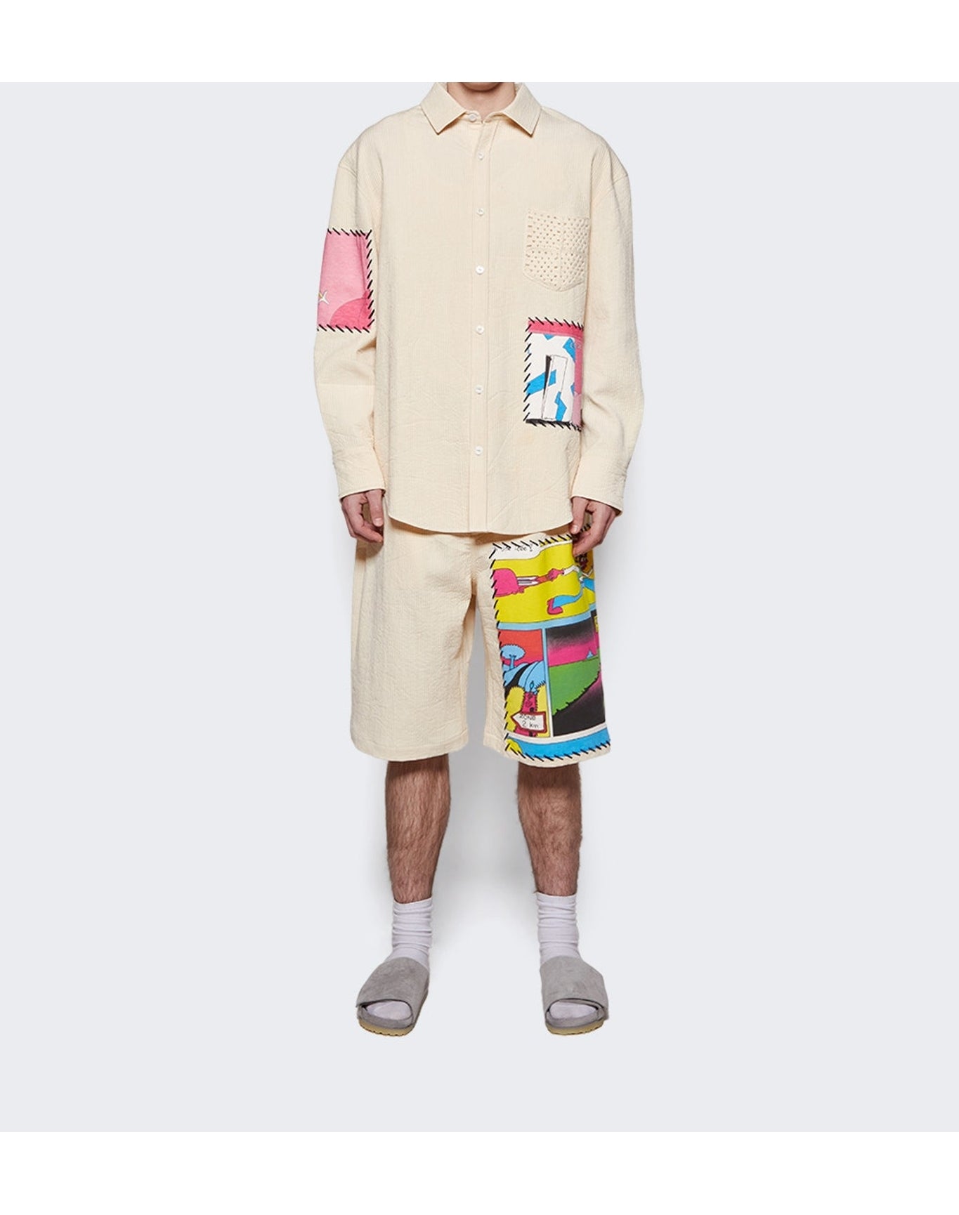 The Elder Statesman | Men | Ripple Pleat Virot Short | Ivory