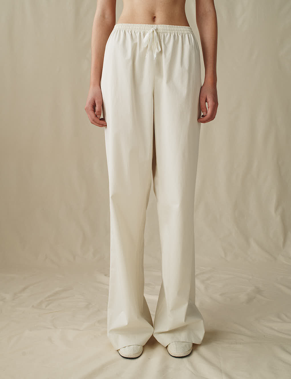Womens | The Slouch Pants in Cotton Poplin | Cream
