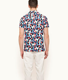 Travis Towelling Moissan Capri Collar Double-Faced Towelling Shirt | Summer Red/Horizon Blue