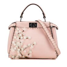 Fendi | Pre-Owned Mini Leather Sakura Selleria Peekaboo Satchel | Pink/Light Pink