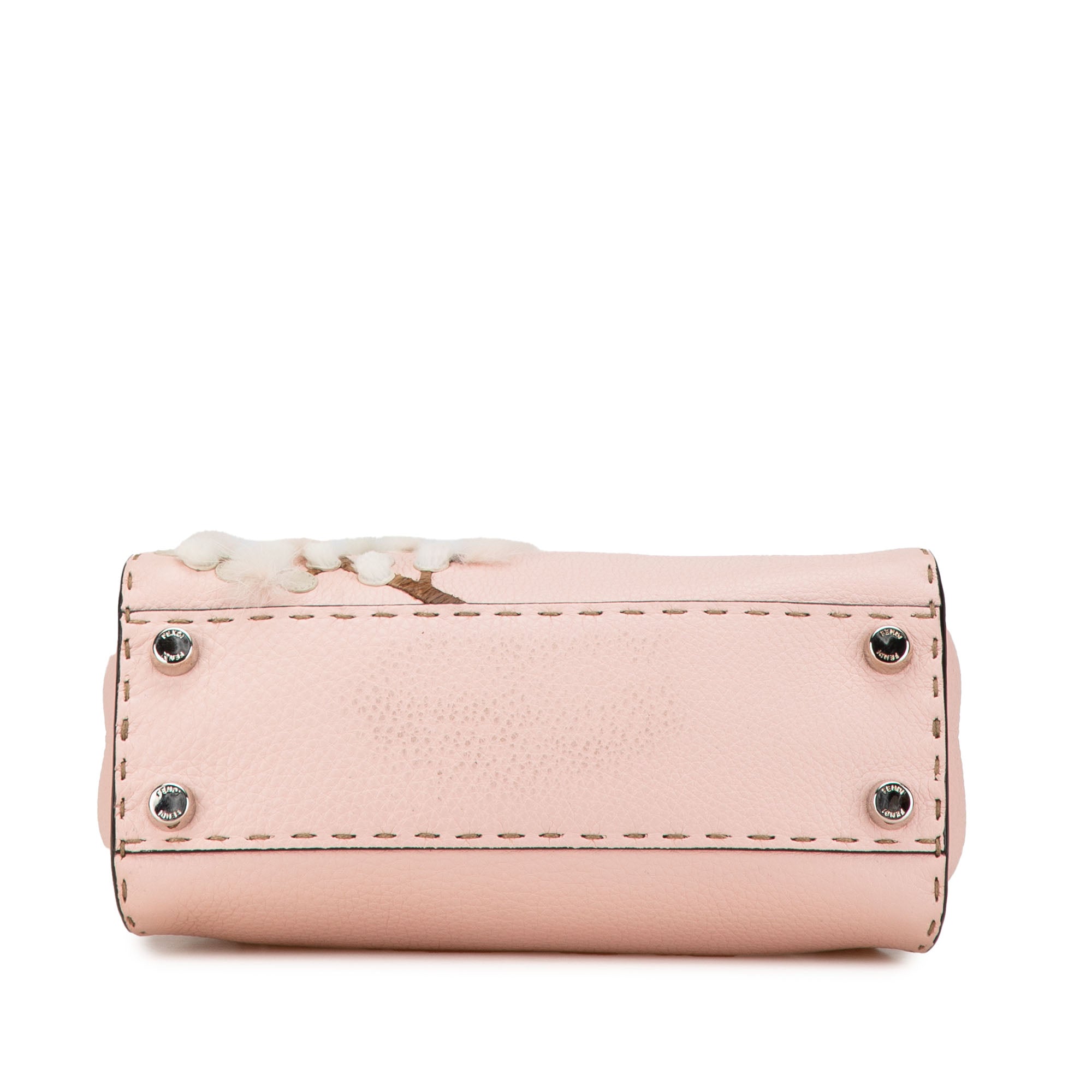 Fendi | Pre-Owned Mini Leather Sakura Selleria Peekaboo Satchel | Pink/Light Pink