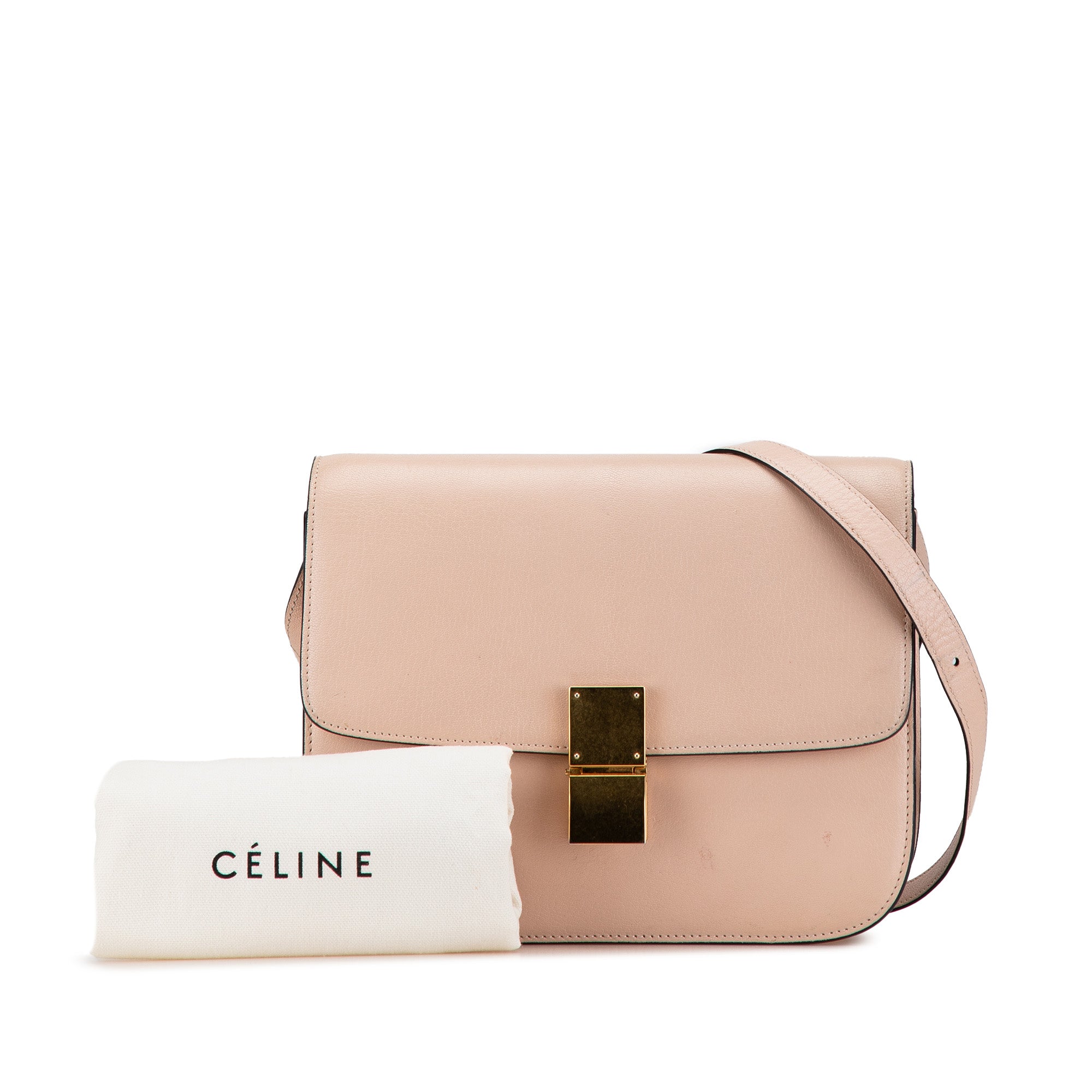 Celine | Pre-Owned Medium Calfskin Classic Box - III | Pink/Light Pink