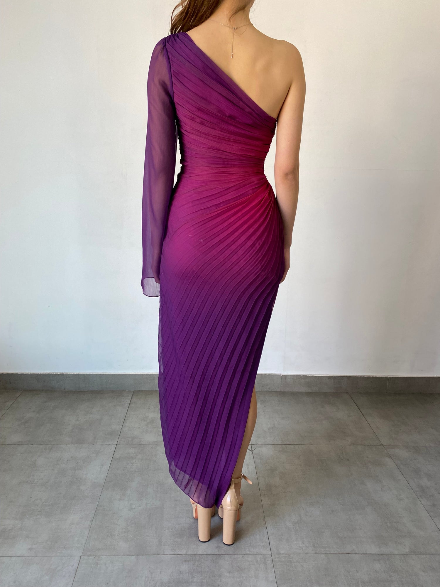 One-Shoulder Long Dress | Pink/Purple