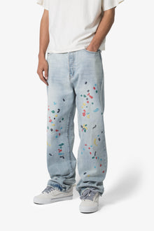 Ultra Baggy Chainstitch Denim | Light Blue