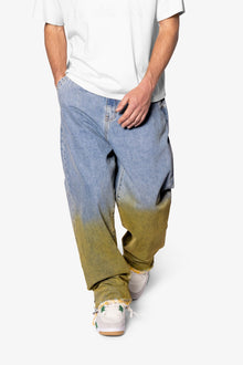 Ultra Baggy Dual Gradient Washed Denim | Blue