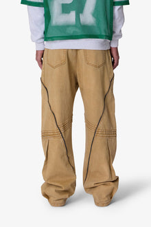 Ultra Baggy Grid Lock Denim | Brown