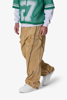 Ultra Baggy Grid Lock Denim | Brown