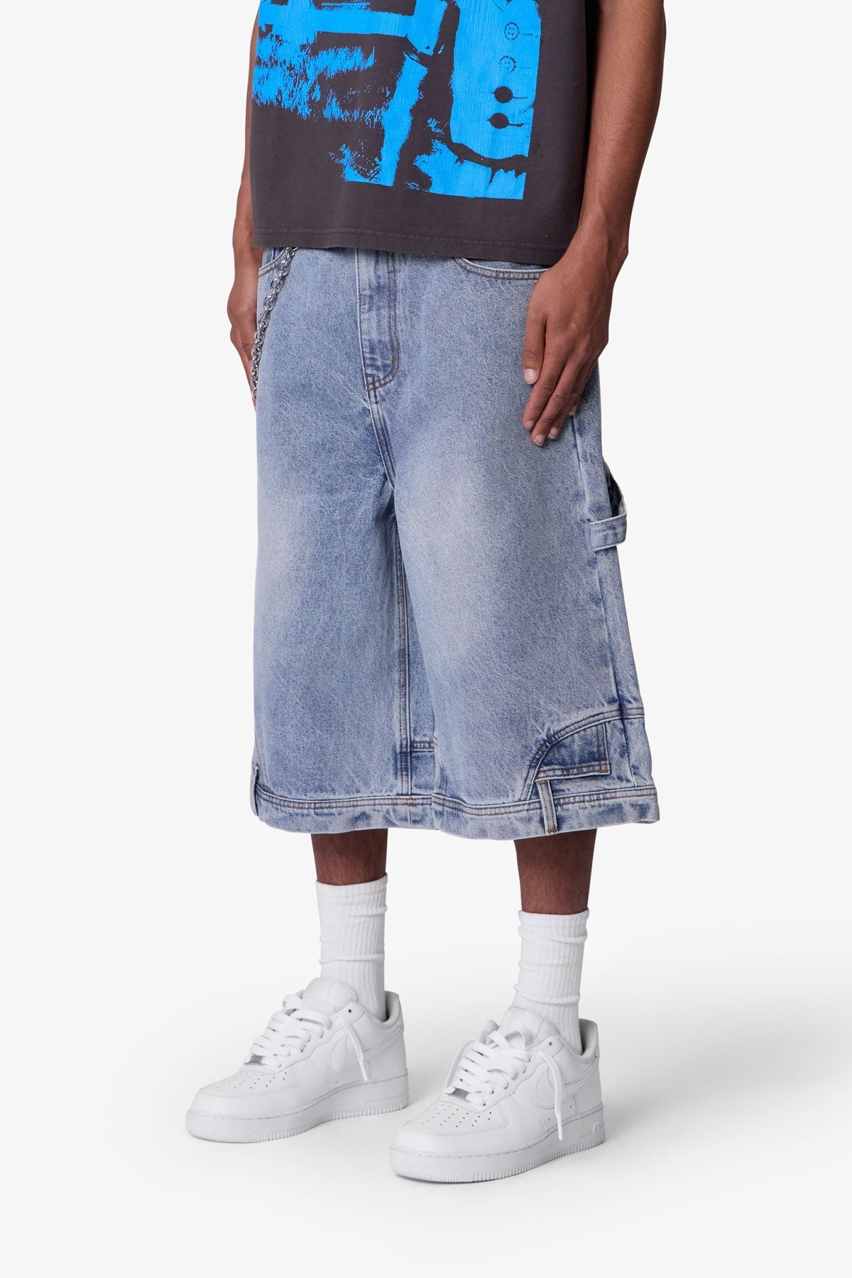 Ultra Baggy Reconstructed Denim Shorts | Blue