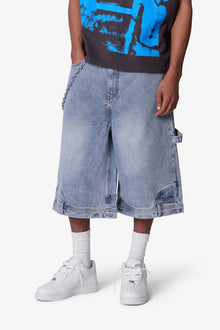 Ultra Baggy Reconstructed Denim Shorts | Blue