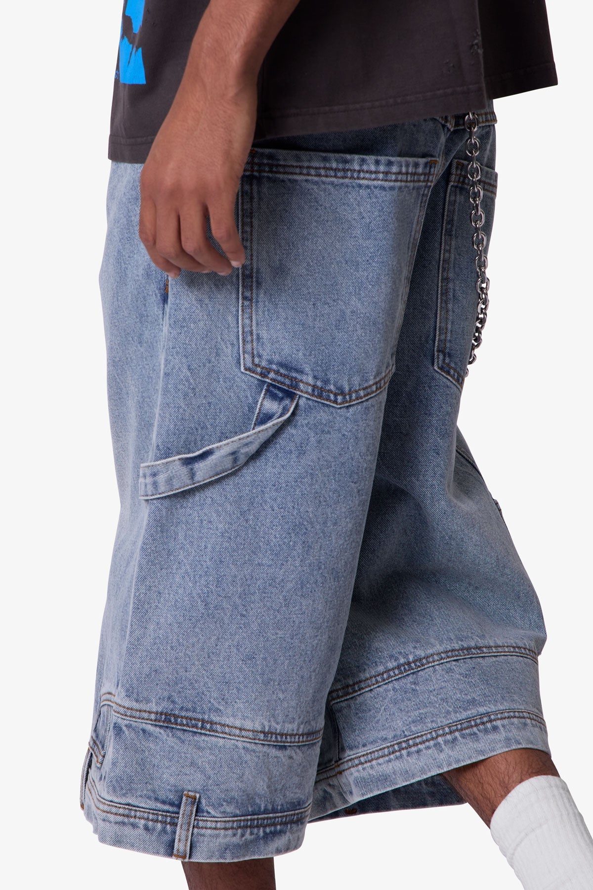 Ultra Baggy Reconstructed Denim Shorts | Blue
