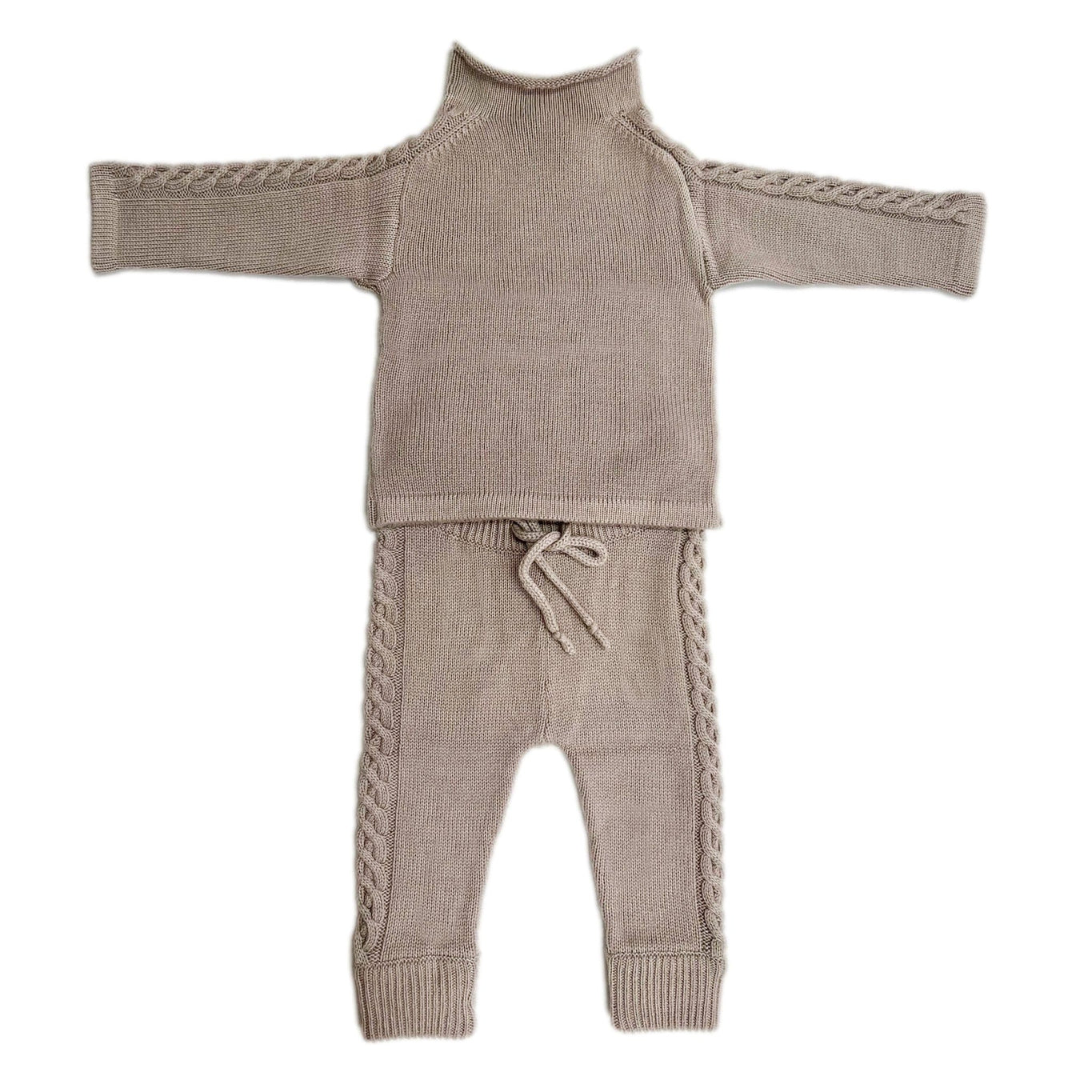 Unisex | Braided Fine Wool Lounge Set | Cappucino