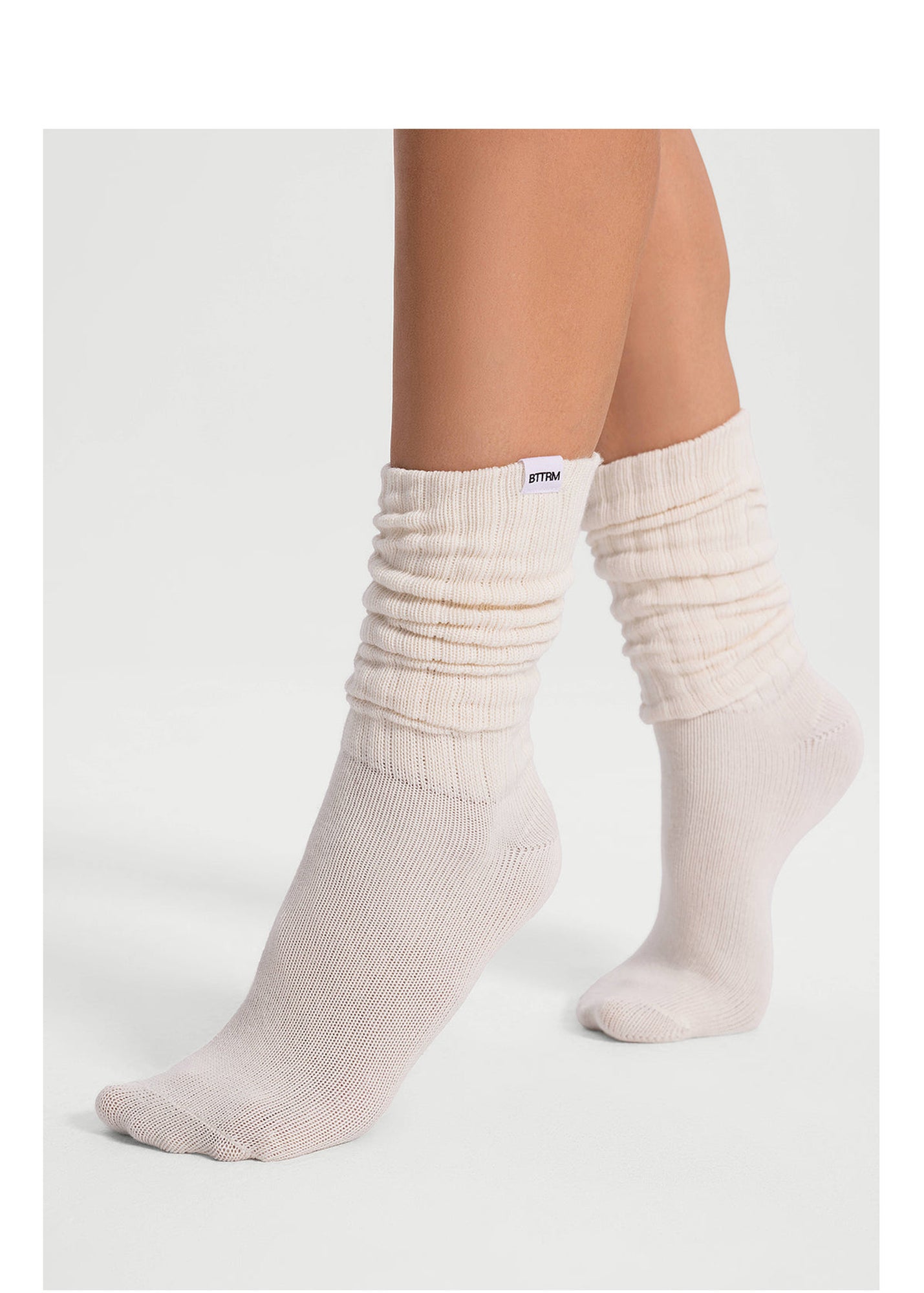 Unisex Cotton Slouch Socks | White