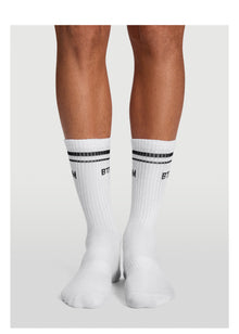 Unisex Half-Crew Socks | White/Black