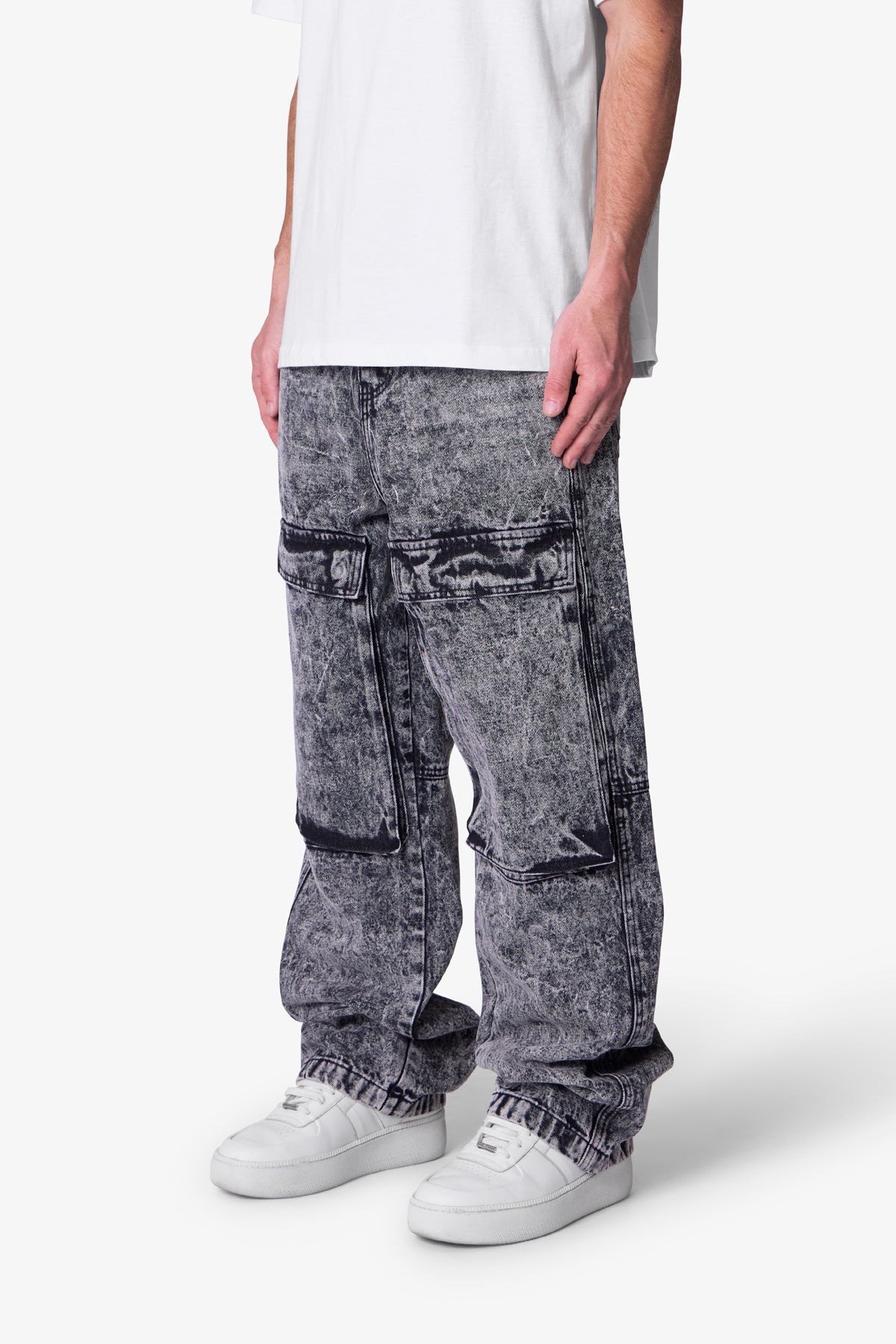 V741 Front Washed Cargo Denim | Grey