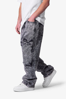 V741 Front Washed Cargo Denim | Grey